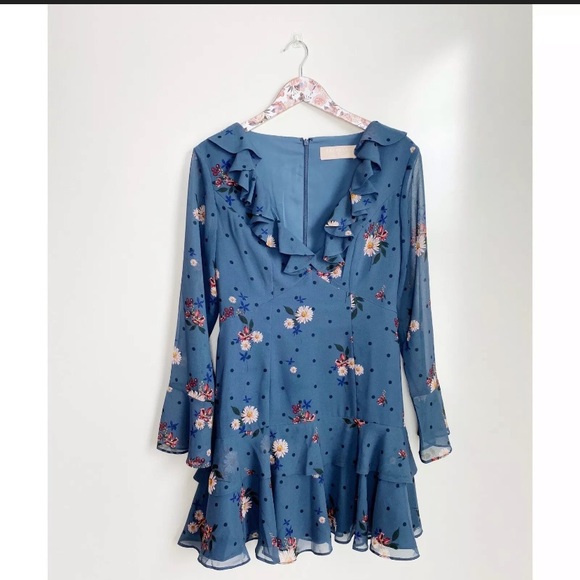 Keepsake The Label Blue Floral Casual Dress - Picture 2 of 10